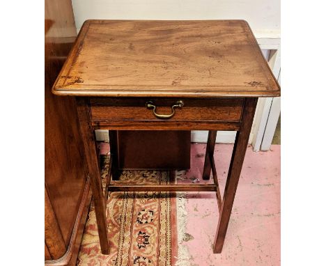 SIDE TABLE, 51cm W x 74cm H x 38cm D, George III mahogany with frieze drawer. 