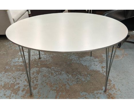 FRITZ HANSEN SUPER CIRCULAR TABLE, 145cm diam., by Piet Hein and Bruno Matherson. 