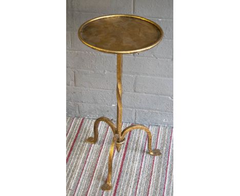 MARTINI TABLE, 31cm H x 26cm diam., Spanish gilded iron with a circular top. 