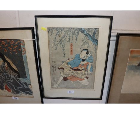 Signed Japanese print of a warrior 