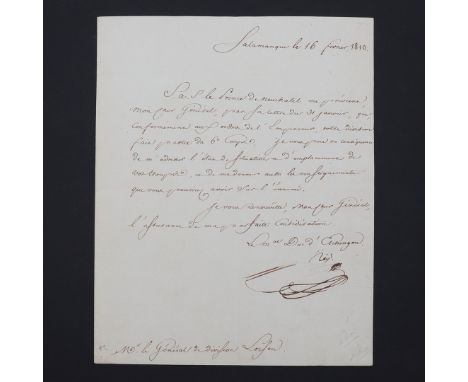 Ney, Michel, Due dâ€™Elchingen and Prince de la Moskova. Letter signed â€œNeyâ€ to General Loison, 1p., 4to., in French, Sala
