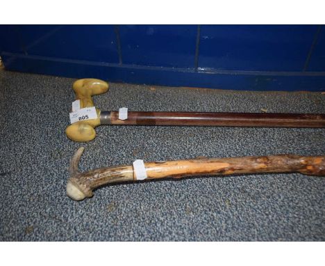 Two vintage walking sticks