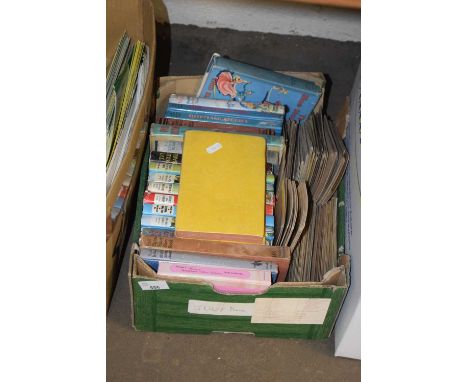 One box of various vintage children's books, stereoscoper cards and other items