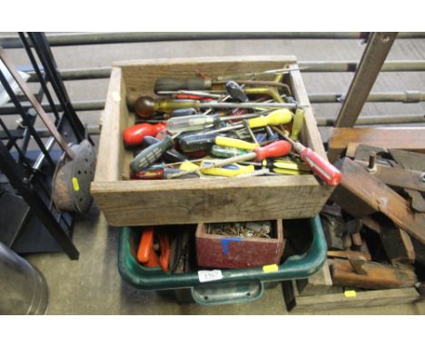 Two boxes of various hand tools 