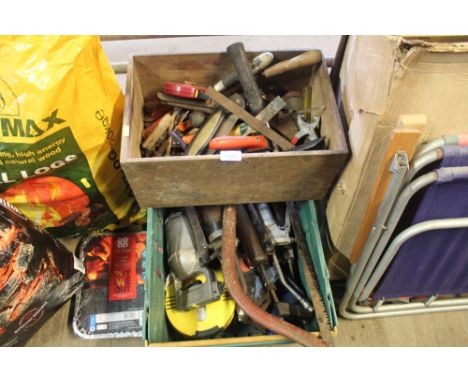 Two boxes of various hand tools
