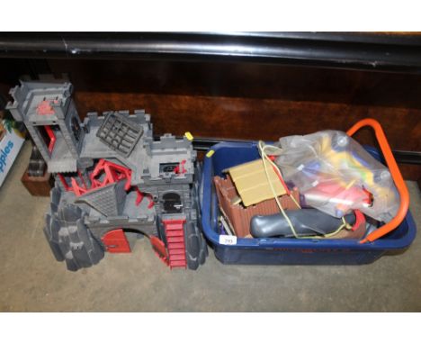 Two boxes of vintage Playmobil including fort and figures
