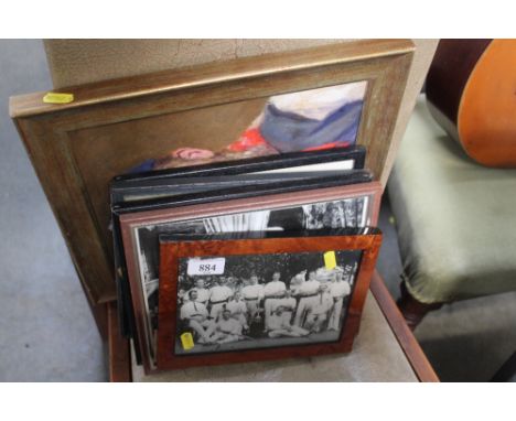 A quantity of various prints together with an oil on board portrait study