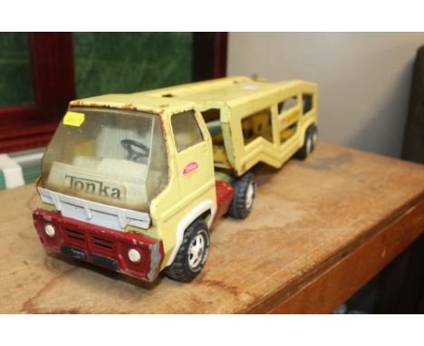 A vintage Tonka car carrier 
