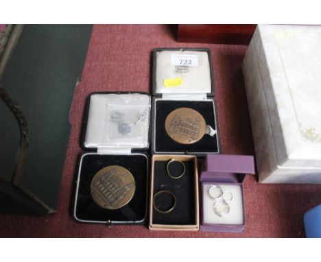 Two print competition medals; and a small quantity of costume jewellery 