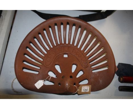 A reproduction tractor seat 