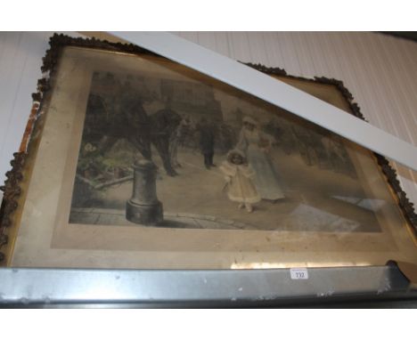 After Arthur Drummond, large Victorian coloured print entitled His Majesty The Baby 