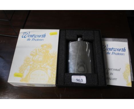 A Wentworth pewter hip flask