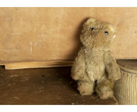 Private Alfred Anderson - a Farnell WWI soldier Teddy Bear,  with blonde mohair, clear and black glass eyes, pipe-cleaner ear