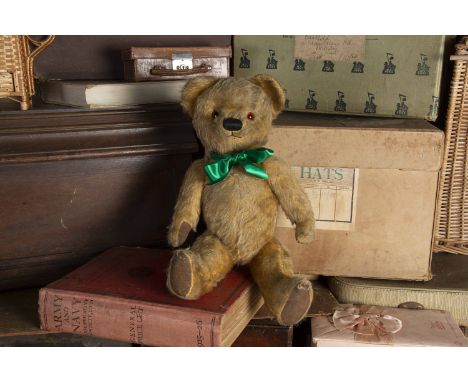 Windsmere - a post-war Chad Valley Teddy Bear, with golden mohair, orange and black glass eyes, slight muzzle, black stitched