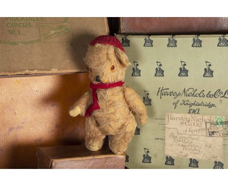 An Alpha Farnell Toffee Teddy Bear, with light brown mohair, orange and black plastic eyes, black stitched nose and mouth, sw