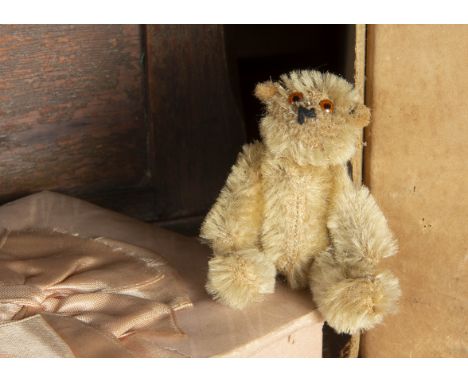 Tommy Atkins - a Farnell WWI soldier Teddy Bear, with light golden mohair, orange and black glass eyes, pipe-cleaner ears, sw