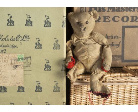 Whisby - an early Steiff Teddy Bear circa 1910, with blonde mohair, black boot button eyes, pronounced muzzle, remains of bla