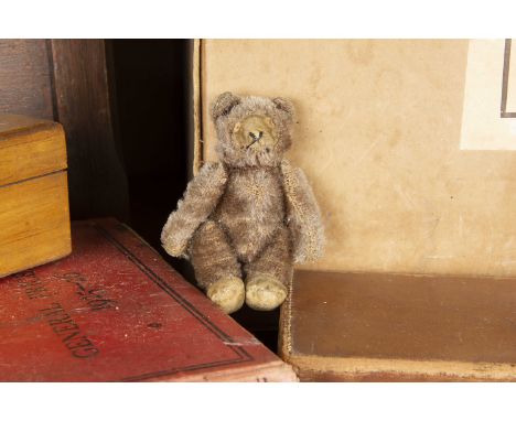 Purkiss - a miniature Steiff Teddy Baby probably 1930s, with brown mohair, inset velvet muzzle and feet, black stitched nose 