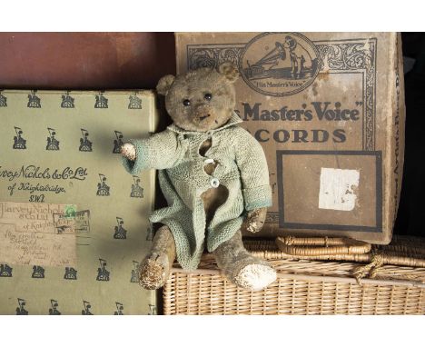 Hampshire - a German Teddy Bear 1915-20, with golden mohair, black boot button eyes, pronounced muzzle, remains of black stit