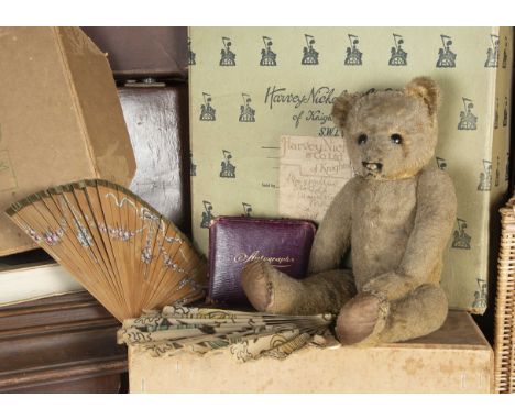 Connie’s Teddy Bear - an early German Teddy Bear 1910-15, with golden mohair, black boot button eyes, pronounced muzzle, blac