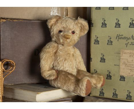 Teddy Parslow - a Chad Valley Teddy Bear, probably early post-war, light brown mohair, orange and black glass eyes, pronounce