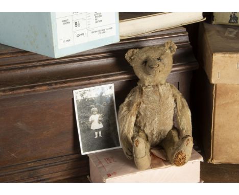 Edward Henley-Brown - an early Steiff Teddy Bear with photograph provenance circa 1910,  with dark blonde mohair, black boot 