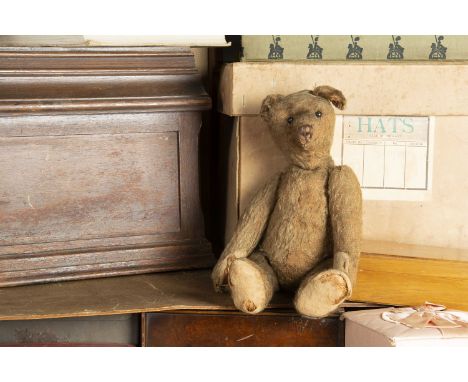 Teddy Ross - an early Teddy Bear circa 1915, with brown mohair, black boot button eyes, pronounced clipped muzzle, brown stit