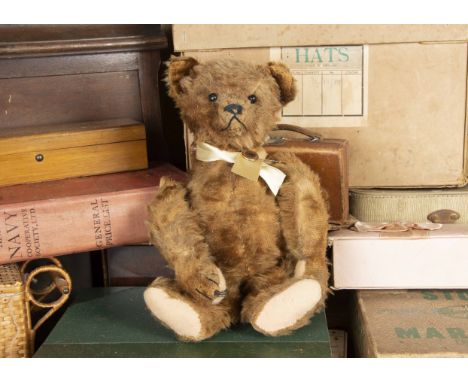 Bing-a-Ling - an early Bing somersaulting Teddy Bear circa 1910, with brown mohair, black boot button eyes, pronounced muzzle