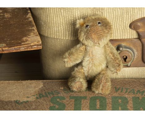 Private Mills - a Farnell WWI soldier Teddy Bear,  with blonde mohair, clear and black glass eyes, pipe-cleaner ears, swivel 