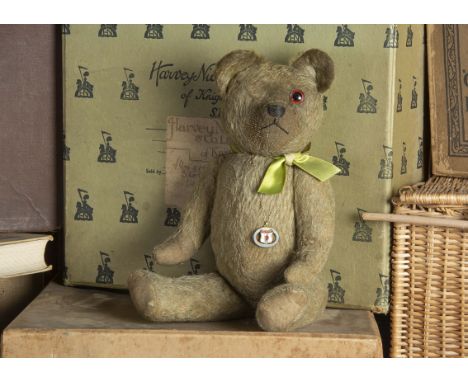 Lochins - an early British Teddy Bear circa 1920, with blonde mohair, one clear and black oily glass eye with brown painted b