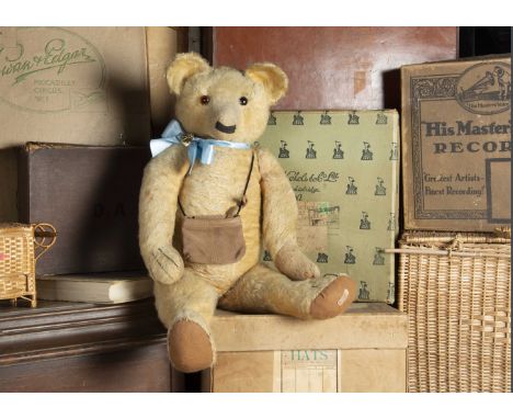 Happy Endings - a large 1930s Chad Valley Teddy Bear,  with light golden mohair, one orange and black and one black glass eye