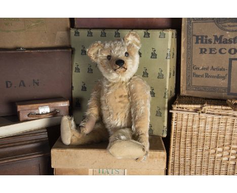 Stoneleigh - an early German Teddy Bear circa 1910, with blonde mohair, black boot button eyes, pronounced muzzle, restitched