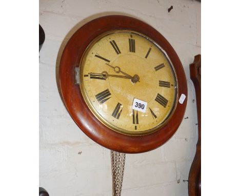 19th c. round 'Black Forest' alarm wall clock