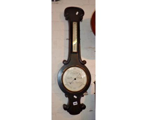 Oak banjo barometer