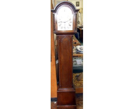 Oak-cased Grandmother clock with Westminster chimes movement