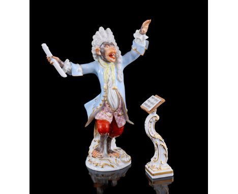 Meissen, the "Conductor" belongs to the "Monkey Orchestra" consisting of 21 monkey musicians. Johann Joachim Kaendler, Meisse