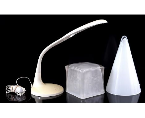 Glass SCE table lamp, model TeePee, France second half 20th century, 31 cm high, adjustable LED table lamp and glass IKEA tab