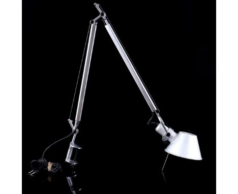 Metal and aluminum adjustable clamp lamp, design M. de Lucchi and G. Fassina for Artemide, model 'Tolomeo', Italy 1980s, appr