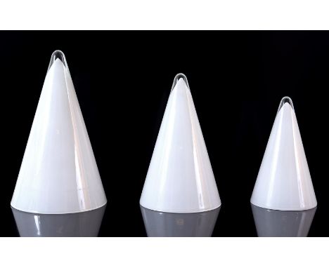 3 glass SCE table lamps, model TeePee, France, second half of the 20th century, 36, 31 and 26 cm high