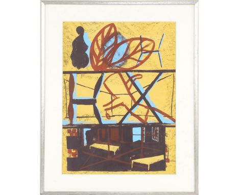 Anonymous, untitled composition, color lithograph dated 1992, 120/200,73x54 cm