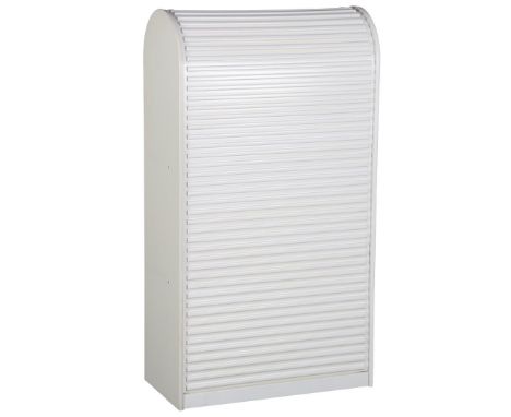 Aldo van den Nieuwelaar (1944-2010)White lacquered roller shutter cabinet with metal roller door, attributed design Aldo van 