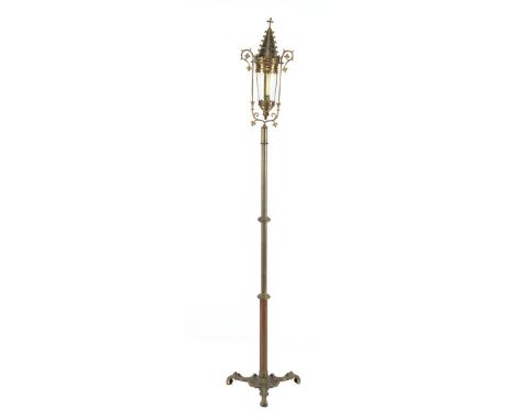Old procession lamp on stand, 165 cm high