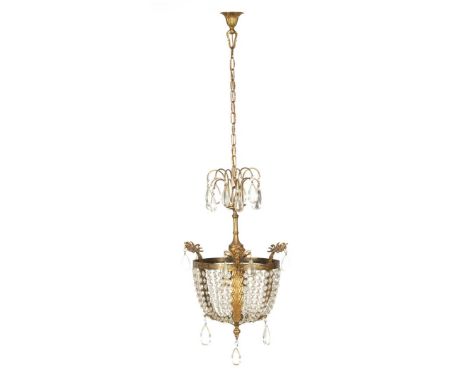 Classic hanging lamp with cut beads, approx. 120 cm high