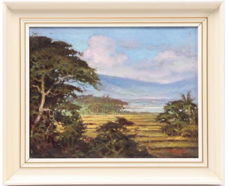 R Hadi (1958-)View of Ambarawa, Semarang central Java, canvas 40x50 cm