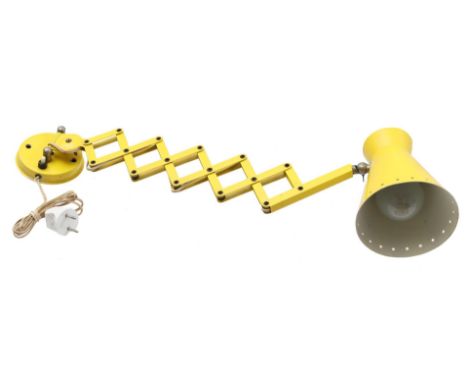 Yellow and white metal scissor lamp, Hala Zeist, ca. 1960