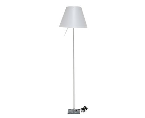 Paolo Rizzatto (1941-)Metal floor lamp with white plastic shade, design Paolo Rizzatto for Luceplan, model 'Constanza', Italy