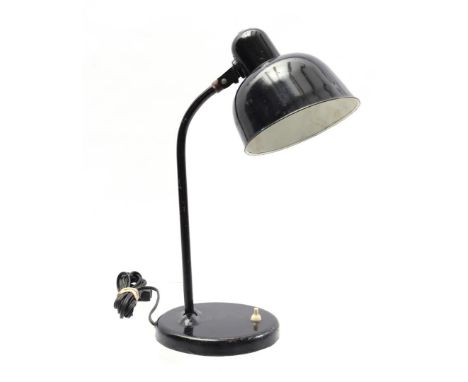 Blackened metal desk lamp in Bauhaus style, marked Wila, Germany 1950s, 41 cm high