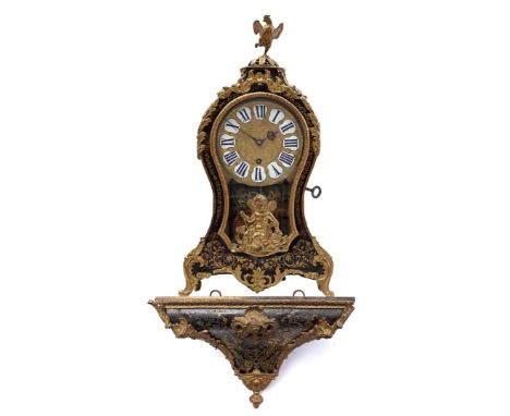 Neuchatel console clock in the style of Louis Quinze, ca. 1900, 90 cm high in total (various restoration work)