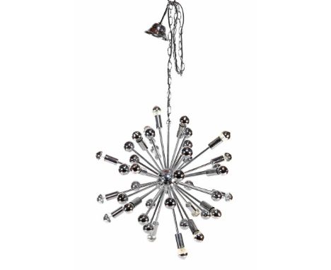 Chrome-plated metal 'Sputnik' pendant lamp with mirror headlights, manufactured by Kare Design, Germany, second half of the 2