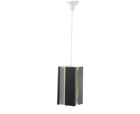 Jan Hoogervorst (1918-1984)Black and white metal hanging lamp, design Jan Hoogervorst for Anvia, model 4101, Netherlands 1960